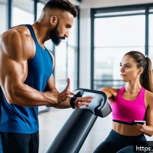 헬스트레이너 성공적인 PT 계획 - A professional personal trainer conducting an initial fitness assessment with a French adult client ...